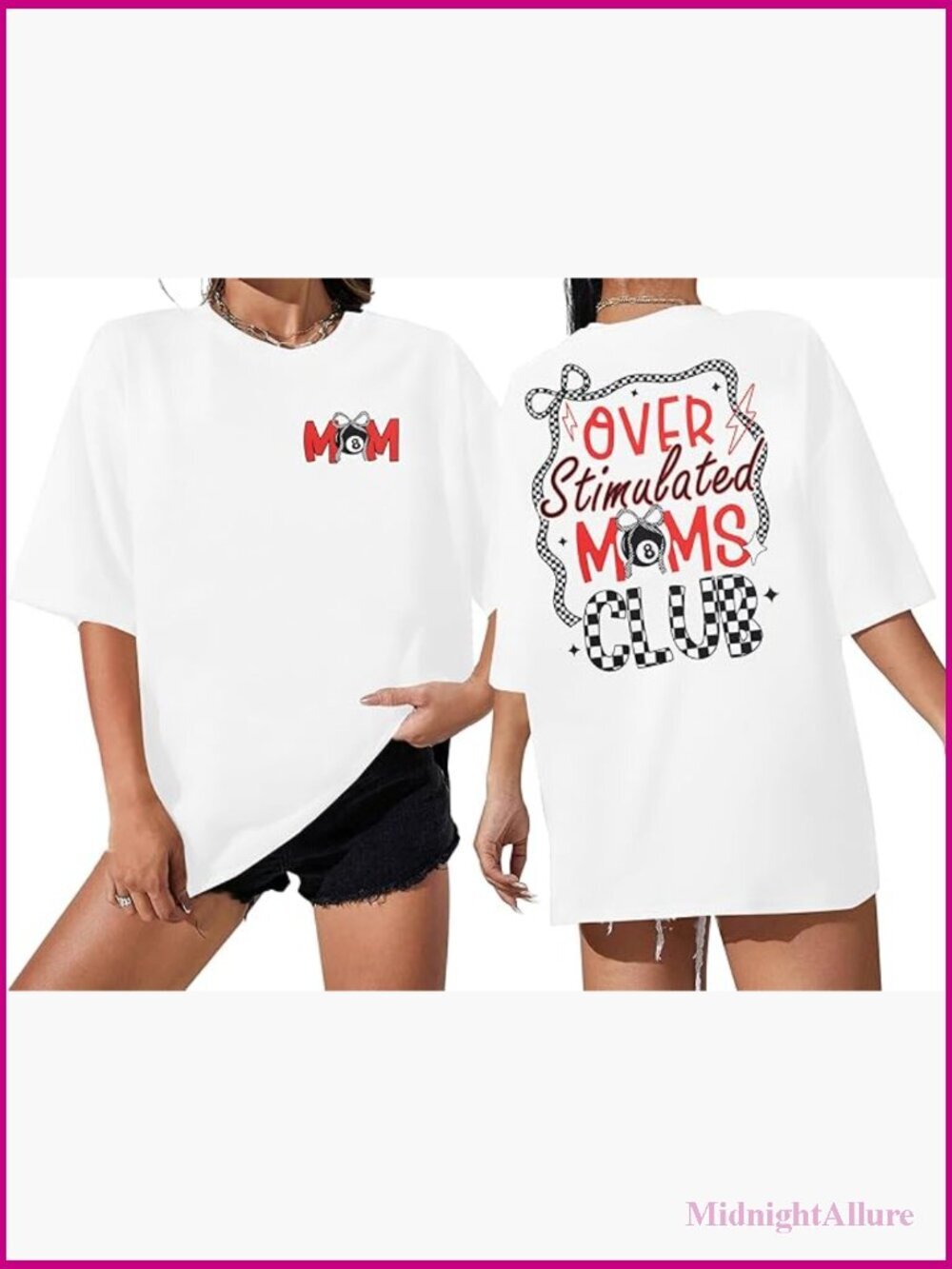 Overstimulated Moms Club Shirt Oversized Mama Tee Funny Mom Life Graphic Tee